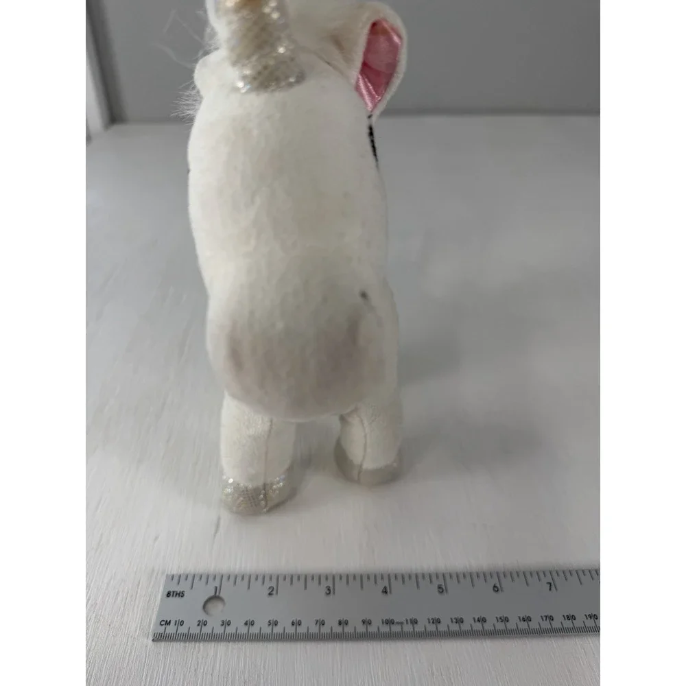 Gymboree UNICORN plush Purse Bag 2010 RARE Embroidered Flower Sliver Paws